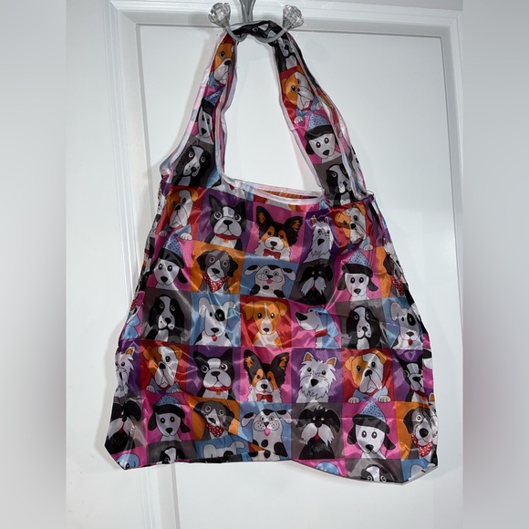 Polyester Large Foldable Portable Shopping Bag / Large Capacity Tote Bag Dogs - Picture 2 of 8